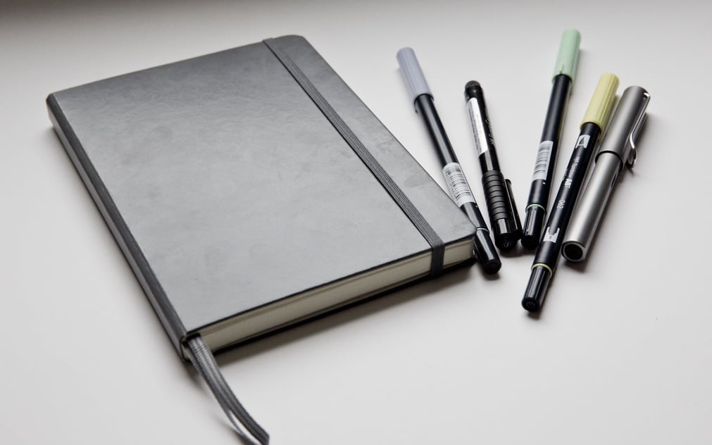 Notebook and Pens